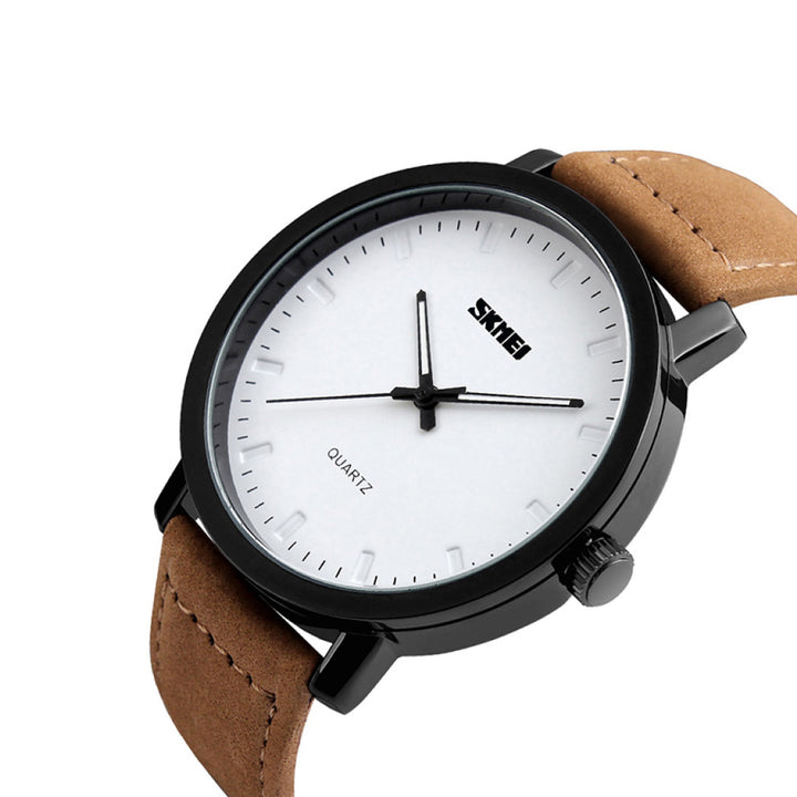 Men’s Brown Leather Quartz Watch