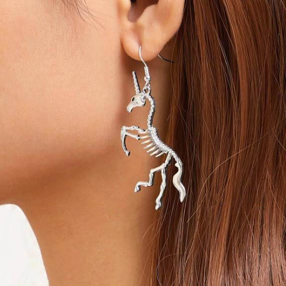 Unicorn Skeleton Earrings