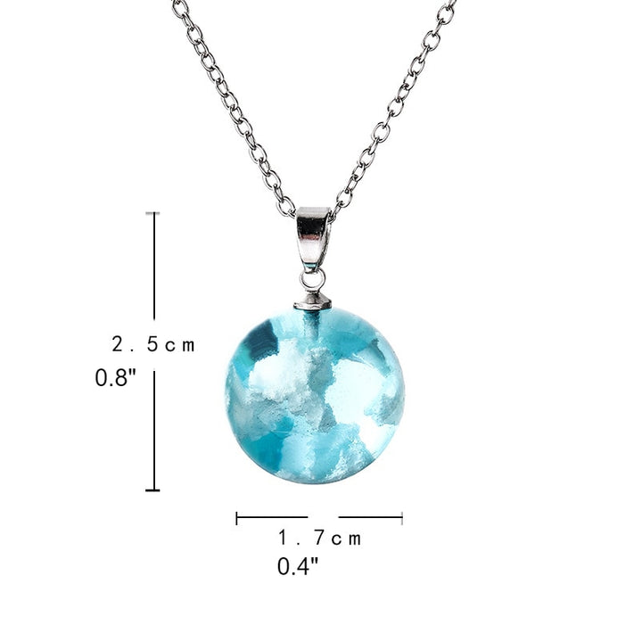 Blue Sky Cloud Resin Necklace