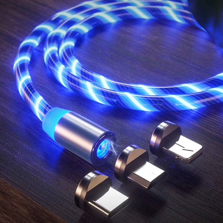 Blue LED 3-in-1 USB Charging Cord