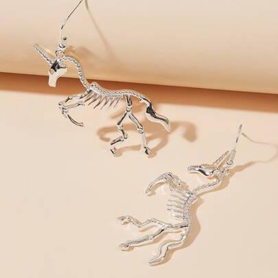 Unicorn Skeleton Earrings