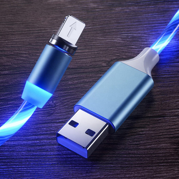 Blue LED 3-in-1 USB Charging Cord